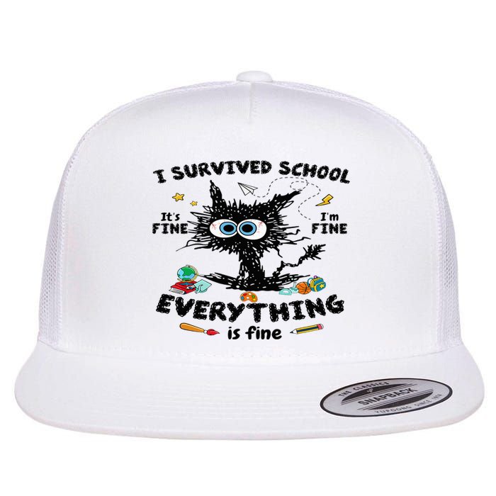 Happy Last Day Of School Teacher Student Graduation Flat Bill Trucker Hat