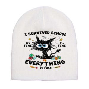 Happy Last Day Of School Teacher Student Graduation Short Acrylic Beanie