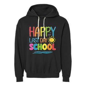 Happy Last Day Of School Teacher Student Graduation Summer Garment-Dyed Fleece Hoodie