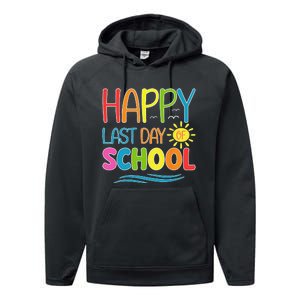 Happy Last Day Of School Teacher Student Graduation Summer Performance Fleece Hoodie