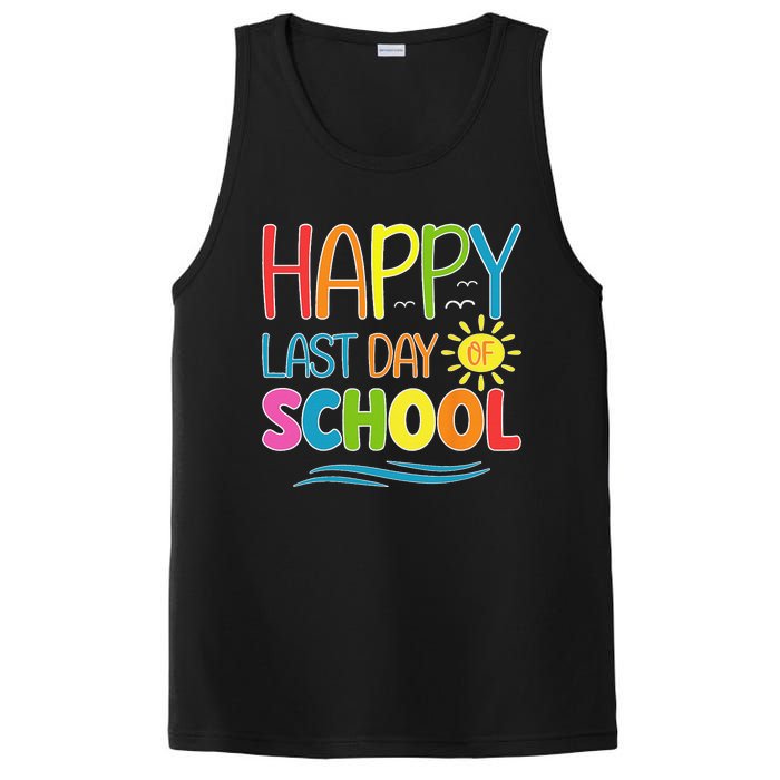 Happy Last Day Of School Teacher Student Graduation Summer PosiCharge Competitor Tank