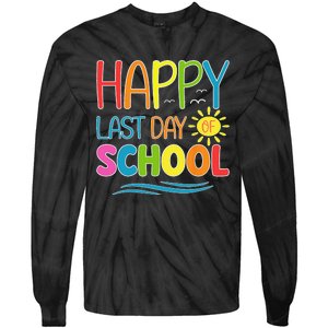 Happy Last Day Of School Teacher Student Graduation Summer Tie-Dye Long Sleeve Shirt