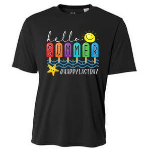 Happy Last Day of School Teachers Student Hello Summer Vibes Cooling Performance Crew T-Shirt