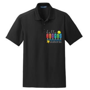 Happy Last Day of School Teachers Student Hello Summer Vibes Dry Zone Grid Polo