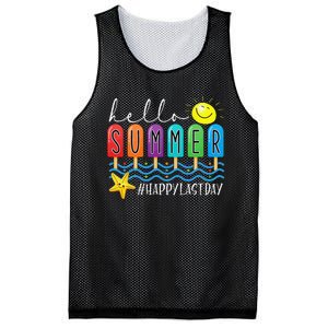 Happy Last Day of School Teachers Student Hello Summer Vibes Mesh Reversible Basketball Jersey Tank