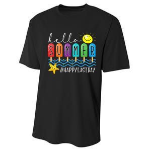 Happy Last Day of School Teachers Student Hello Summer Vibes Performance Sprint T-Shirt