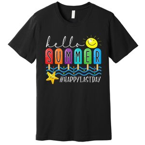 Happy Last Day of School Teachers Student Hello Summer Vibes Premium T-Shirt