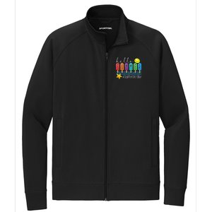 Happy Last Day of School Teachers Student Hello Summer Vibes Stretch Full-Zip Cadet Jacket