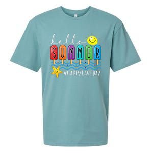 Happy Last Day of School Teachers Student Hello Summer Vibes Sueded Cloud Jersey T-Shirt