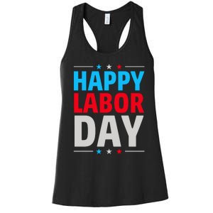 Happy Labor Day Celebration Graphic Women's Racerback Tank