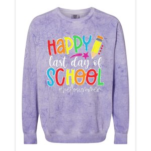 Happy Last Day Of School Teacher Kids Graduation Last Day Colorblast Crewneck Sweatshirt