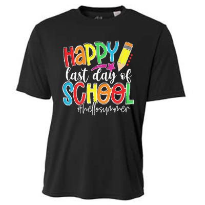 Happy Last Day Of School Teacher Kids Graduation Last Day Cooling Performance Crew T-Shirt