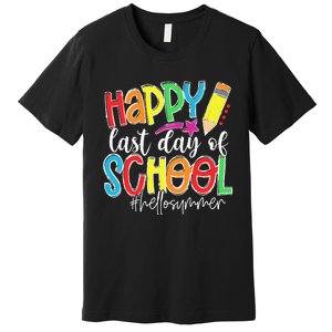 Happy Last Day Of School Teacher Kids Graduation Last Day Premium T-Shirt