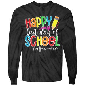 Happy Last Day Of School Teacher Kids Graduation Last Day Tie-Dye Long Sleeve Shirt