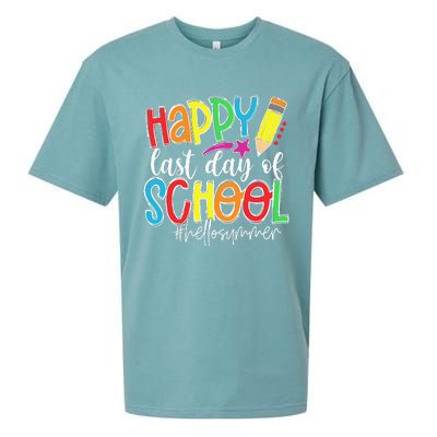 Happy Last Day Of School Teacher Kids Graduation Last Day Sueded Cloud Jersey T-Shirt