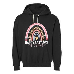 Happy Last Day Of School Hello Summer Teacher Student Garment-Dyed Fleece Hoodie