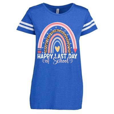 Happy Last Day Of School Hello Summer Teacher Student Enza Ladies Jersey Football T-Shirt