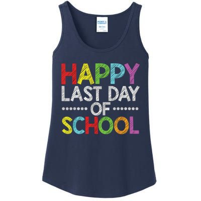 Happy Last Day Of School Funny Teacher And Student Summer Ladies Essential Tank