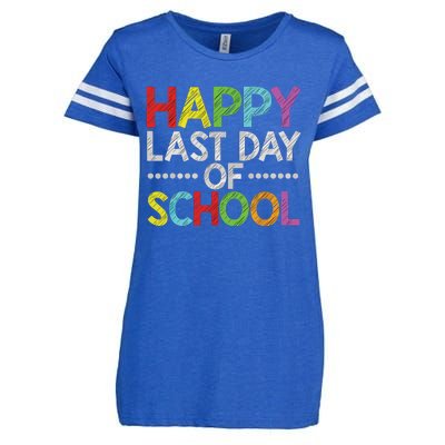 Happy Last Day Of School Funny Teacher And Student Summer Enza Ladies Jersey Football T-Shirt