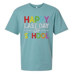 Happy Last Day Of School Funny Teacher And Student Summer Sueded Cloud Jersey T-Shirt