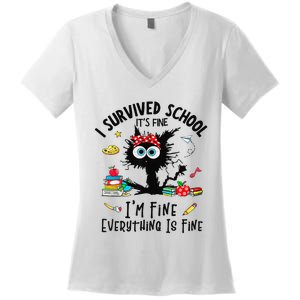 Happy Last Day Of School Teacher Student Graduation Women's V-Neck T-Shirt