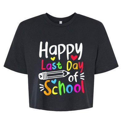 Happy Last Day Of School Students Wo Funny Summer Beak Bella+Canvas Jersey Crop Tee