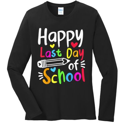 Happy Last Day Of School Students Wo Funny Summer Beak Ladies Long Sleeve Shirt