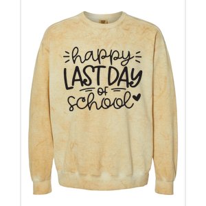 Happy Last Day Of School Teacher Student Graduation Colorblast Crewneck Sweatshirt