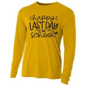 Happy Last Day Of School Teacher Student Graduation Cooling Performance Long Sleeve Crew