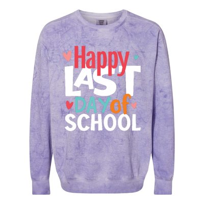 Happy Last Day Of School Teacher Student Graduation Colorblast Crewneck Sweatshirt