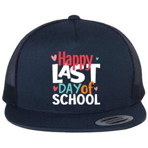 Happy Last Day Of School Teacher Student Graduation Flat Bill Trucker Hat