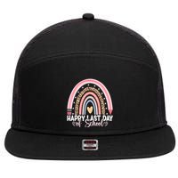Happy Last Day Of School Hello Summer Teacher Student 7 Panel Mesh Trucker Snapback Hat