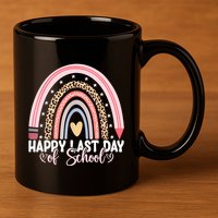 Happy Last Day Of School Hello Summer Teacher Student 11oz C Handle Ceramic Mug