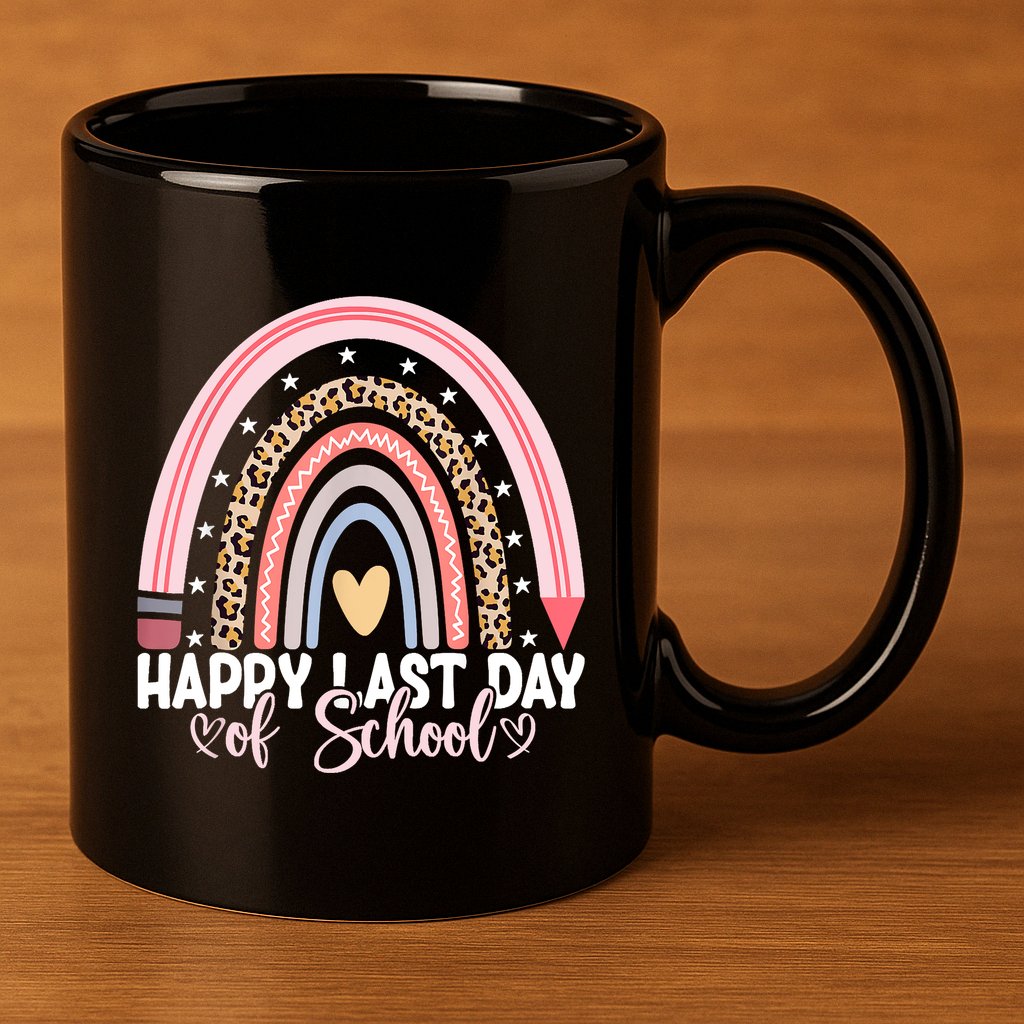 Happy Last Day Of School Hello Summer Teacher Student 11oz C Handle Ceramic Mug
