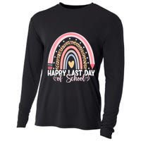 Happy Last Day Of School Hello Summer Teacher Student Cooling Performance Long Sleeve Crew