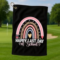 Happy Last Day Of School Hello Summer Teacher Student Golf Towel