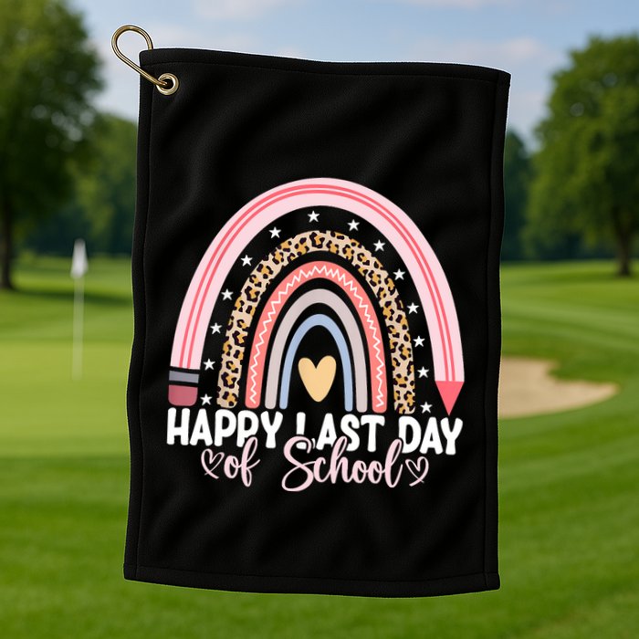 Happy Last Day Of School Hello Summer Teacher Student Golf Towel