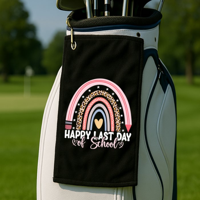 Happy Last Day Of School Hello Summer Teacher Student Golf Towel