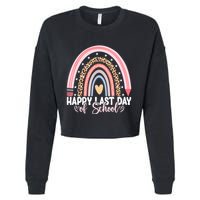 Happy Last Day Of School Hello Summer Teacher Student Cropped Pullover Crew