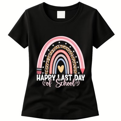 Happy Last Day Of School Hello Summer Teacher Student Womens T-Shirt