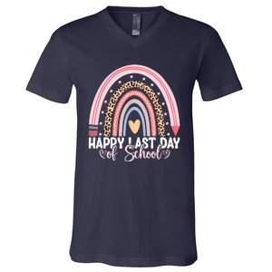 Happy Last Day Of School Hello Summer Teacher Student V-Neck T-Shirt