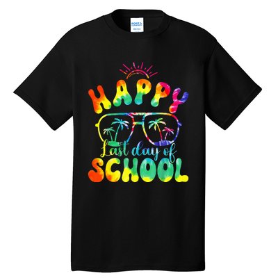 Happy Last Day of School Hello Summer Tie Dye Teacher Tall T-Shirt