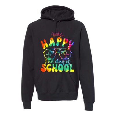 Happy Last Day of School Hello Summer Tie Dye Teacher Premium Hoodie