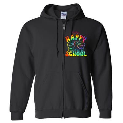 Happy Last Day of School Hello Summer Tie Dye Teacher Full Zip Hoodie