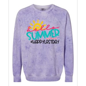 Happy Last Day Of School Teacher Student Graduation Colorblast Crewneck Sweatshirt