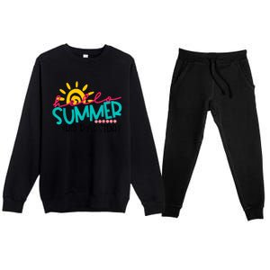 Happy Last Day Of School Teacher Student Graduation Premium Crewneck Sweatsuit Set