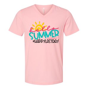 Happy Last Day Of School Teacher Student Graduation V-Neck T-Shirt