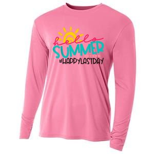 Happy Last Day Of School Teacher Student Graduation Cooling Performance Long Sleeve Crew