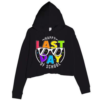 Happy Last Day Of School Teacher Student Crop Fleece Hoodie