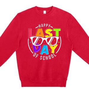 Happy Last Day Of School Teacher Student Premium Crewneck Sweatshirt